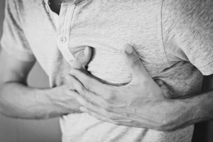 a man having chest pain due to anxiety